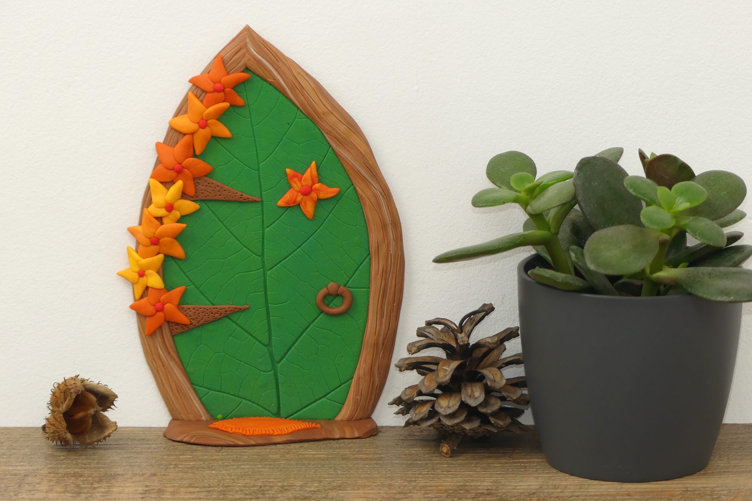 Porte De Fée Miniature En Bois – Décoration Jardin Tronc D’arbre, Maison Nain, Extérieur Vert